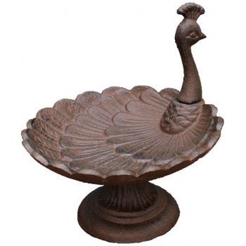 Peacock Shape Metal Trinket Jewellery Holder 7.48" Vintage Rustic Decorative Candy Nuts Plate Ring Bracelets Tray Perfect for Holding Jewelries Necklaces Earrings Cast Iron - B9JFA1QJ1