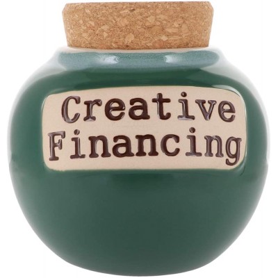 Cottage Creek Creative Financing Jar | Candy Jar for Office Desk | Funny Piggy Bank for Adults | Financial Planners Coin Bank - BXB4JX9S8
