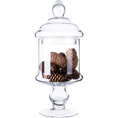 Diamond Star Apothecary Glass Candy Jar with Lids Candy Buffet Display Elegant Storage Jars Decorative Wedding Candy Canisters Height: 12" Body: 6" - BGVP5LSWR