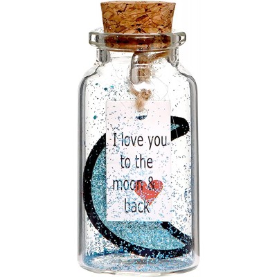 Romantic Gifts for Her or Him -I Love You to The Moon and Back Cute Decorative Jar Love Present for Boyfriend Girlfriend Husband Wife Moon in a Bottle - BPM8NE1TK