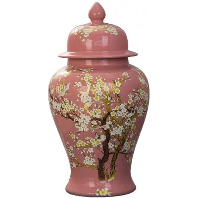 XGURWSVX Ceramic Ginger Jar with Lid for Home Decor Temple Jar Flower Vase Handcraft Decorative Jars Gift Jars for Friends and Family Storage Jars Size : M - B0QURR98T