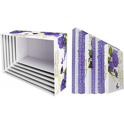 ALEF Elegant Lavender & Tulips Decorative Themed Extra Large Nesting Gift Boxes -6 Boxes- Nesting Boxes Beautifully Themed and Decorated Perfect for Gifts or Simple Decoration Around The House! - B14B5P9TW