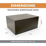 Large Wooden Box with Hinged Lid Wood Storage Box with Lid Black Wood Box Wooden Keepsake Box Decorative boxes with lids Black - BXK5IVB5M