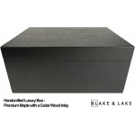 Large Wooden Box with Hinged Lid Wood Storage Box with Lid Black Wooden Storage Box Decorative Boxes with lids Matte Black - B1MDIC9J4