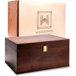 Wooden Gift Boxes Large Memory Box For Keepsakes Decorative Boxes With Lids Wooden Box With Hinged Lid Wood Boxes Storage Box With Lid Wooden Storage Box Wood Box With Lid Chocolate Brown - BILK79789