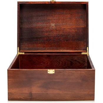 Wooden Gift Boxes Large Memory Box For Keepsakes Decorative Boxes With Lids Wooden Box With Hinged Lid Wood Boxes Storage Box With Lid Wooden Storage Box Wood Box With Lid Chocolate Brown - BILK79789