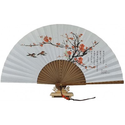 DAILY SSUUP] O-juk-sseon Hand Folding Fan Korean Tradition Fan Korean Paper Bamboo Frame Folding Fan Portable Hand Folding Fan use as Oriental Interior Accessories MAE-HWA - BL5QJQJRA
