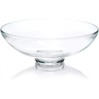 CYS Excel Glass Decorative Bowl H:4.5" D:12" | Fruit Candy Buffet Display Bowl | Terrarium Bowl | Kitchen Table Centerpiece | Footed Pedestal Bowl - BVUKNVB2B