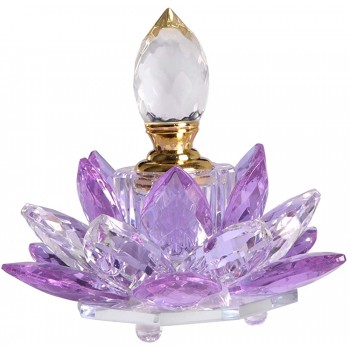 Crystal Purple Vintage Perfume Bottles Empty Lotus Flower Figurines Glass Gifts for Her Girlfriend Wife - BUY4LYVI4