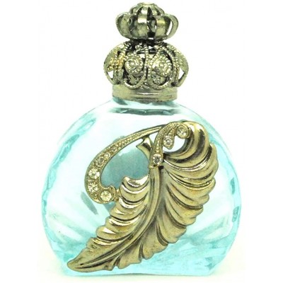 Czech Jeweled Decorative Perfume Oil Bottle Holder Leaf Design - BJJ641B3Q