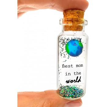 Mother's Day Classy Decorative Gifts Personalized Present for Moms Birthday Future Mom to Be Gift Idea Presents for Mom Blue Earth Best Mom in the World Message Bottle  - BXWNSTTET