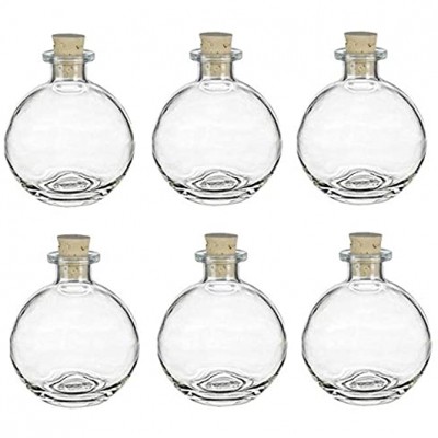 Nakpunar 6 pcs Spherical Glass Bottles with Cork Bottle Stopper 6 8.5 oz Clear - BI1HDTEUP