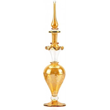 NileCart™ Egyptian Perfume Bottle large size 9 in. handmade in Egypt For your perfume essential oils Egyptian decoration or party table centerpiece Honey - BGCS78W6S