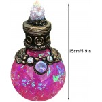 TOROFO Magic Potion Bottles for Witches Mermaid Halos Decorative Perfume Bottles Crystals Gemstone Jeweled Bottle Vintage Wishing Bottles Resin Ornaments Gifts for Alchemist Wizard Pink - BJTD3SGO6