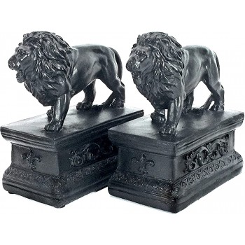 Bellaa 23453 Decorative Bookends Library Lion Bookends Vintage Finished 7 Inch Tall - BV47JVVSD