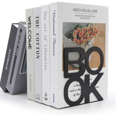 Book Ends Decorative Metal Book Ends Supports for Bookrack Desk,Books Unique Appearance Design,Heavy Duty - B5NWOY8KA