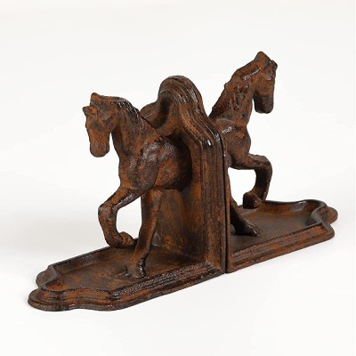 Brogan 2 Pack Farmhouse Galloping Horse Bookends Antique Style - B5WXPXIGN