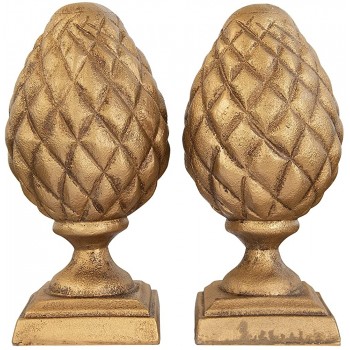 Creative Co-op EC0304 Resin Pinecone Finial Bookends Gold - B6PXGTHYO