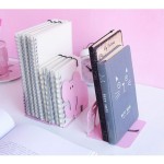 ZYLI Bookends for Shelves Cat Bookends Cute Hollow Pattern Book Ends Iron Metal Bookend Book Stoppers for Kids Or Adult Gift,1 Pair Study Desk Organizer Decorative Bookends Color : Pink Elephant - BWSBULFDK