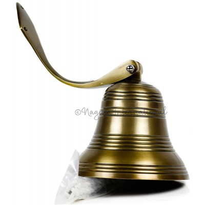 Nagina International Premium Aluminum Nautical Boat Decorative Bells| Nickel Plated & Antique Brass Bells | Pirate's Ship Bell | Wall Decor Antique Brass 3 Inches - BOQS0O06A