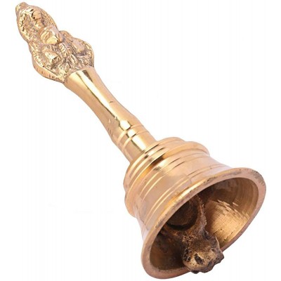 Pure Brass Hand Bell Attractive Decorative Tample Prayer Pooja and Gift Purpose - BSPUYYIZJ