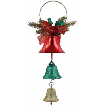 Renococo Christmas Tree Bell Liberty Bell Pendant Wrought Iron Xmas Tree Jingle Bells Decorative Bells Ornaments for Holiday - BQ568V6CA