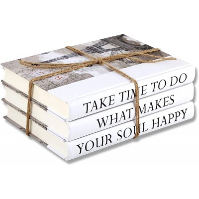 3 Piece Take Quote Decorative Book Set,Fashion Decoration Book,Real Blank Hardcover Book For Decor | Fashion Designer Quote Books,Fashion Design Book Stack Display Books For Coffee Tables And Shelves - BF6VYB49N