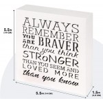 KAUZA Always Remember You are Braver Than You Think Inspirational Gifts Positive Wall Plaque Pallet Saying Quotes for Birthday Presents for Mom Sister Grandma 5.5 x 5.5 Inch - B8TGBTKC0