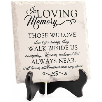 LukieJac Sympathy Gifts for Loss of Loved One In Memory of Mother Father Plaque with Wooden Stand Bereavement Condolences Grief Gifts-Funeral Decor Sign Sorry for Your Loss Remembrance-Poem3 Options - BXQ5TY52M