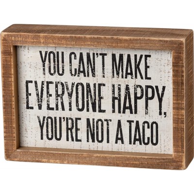 Primitives by Kathy Not A Taco Inset Sign 5x7 inches Wooden - BH0BQAFAZ
