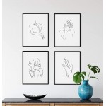 Minimalist Line Art Prints Set of 4 By Haus and Hues | Aesthetic Art Posters | Wall Art Minimalist Painting | Minimal Wall Art | Drawing Poster | Black White Prints | Unframed 12x16 - BSDDLGK44
