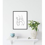 Minimalist Line Art Prints Set of 4 By Haus and Hues | Aesthetic Art Posters | Wall Art Minimalist Painting | Minimal Wall Art | Drawing Poster | Black White Prints | Unframed 12x16 - BSDDLGK44