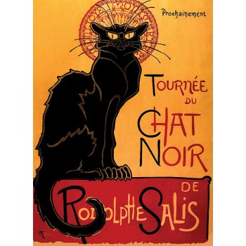 PalaceLearning Tournée du Chat Noir by Theophile Alexandre Steinlen 1896 The Black Cat Vintage Poster Print Laminated 18" x 24" - BY4UGB2JM