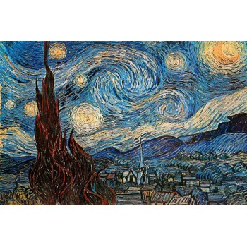 The Starry Night 1889 by Vincent Van Gogh Van Gogh Wall Art Impressionist Painting Style Nature Forest Wall Decor Night Sky Poster Starry Night Decor Fine Art Cool Wall Decor Art Print Poster 36x24 - BFIW7Z0OF