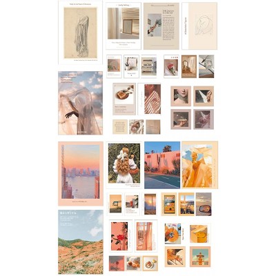 Wall Collage Kit Aesthetic Art Pictures Small Posters Prints for Bedroom Dorm Decor Include 48pcs Self-adhesive DotsSet of 40 - BVPZPUDOR