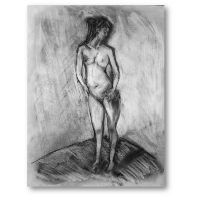Nude Drawing Charcoal Drawing Nude Art Standing Nude Female Large Nude Artwork Original Nude Art - BPGU97ATE