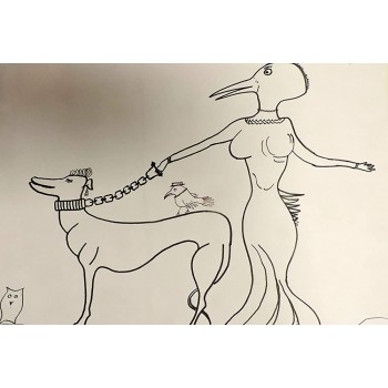 Weird Strange drawing."Bird Dog" - B8DOIKTKR