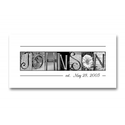Personalized wedding gifts Wedding Name Sign Family Name Established Sign Creative Letter Art Custom Name Sign Closing gifts Comes UNFRAMED - B3WEQUKC8