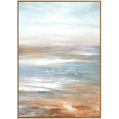 HUIJIE Hand Painted Oil Painting,Hand-Painted Abstract Sea Level Sunrise Landscape Oil Painting On Canvas Living Room Restaurant Porch Modern Decor Wall Art Picture No Frame,80X120Cm - BTY0OW2GB