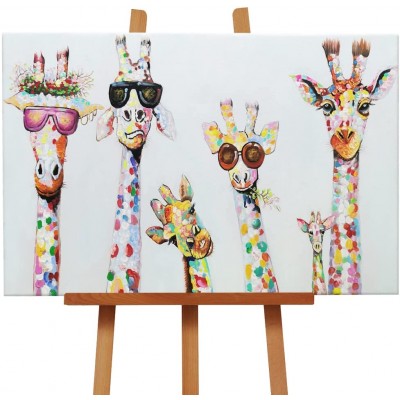 IXMAH Giraffe Wall Art Hand Painting Oil Painting-Wall Decor Frame- Animal Wall Art Colorful Wall Decor Animal Pictures Wall Art Home Deco Hand Painted,40X60 CM… - BJJ48UW5T