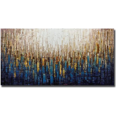 MUWU Art 24x48 Inch Paintings 3D Abstract Wall Art Oil Hand Painting On Canvas Wood Inside Framed Ready to Hang Wall Decoration for Living Room Bedroom - B3OQVIFC9