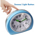 Alarm Clocks Non-Ticking for Bedrooms MEKO Smart Tickless AA Battery Powered Travel Alarm Clock with Snooze and Nightlight Silent No Ticking Bedside ClockBlue - BP9PLCLZE