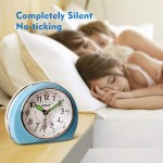 Alarm Clocks Non-Ticking for Bedrooms MEKO Smart Tickless AA Battery Powered Travel Alarm Clock with Snooze and Nightlight Silent No Ticking Bedside ClockBlue - BP9PLCLZE