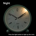 Analog Alarm Clock 4 inch Super Silent Non Ticking Small Clock with Night Light Battery Operated Simply Design for Bedroon Bedside Desk Green - BYO80VFZD