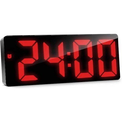 LED Digital Alarm Clock Snooze Adjustable Brightness Simple Design Desk Clock with Easy to Read Large Numbers 12 24Hr - BXQ7ED49A