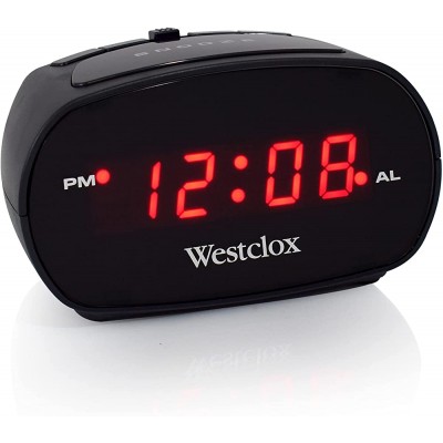 Westclox Simple Digital Alarm Clock LED Display Easy to Operate Single Alarm - BLL06E4QH