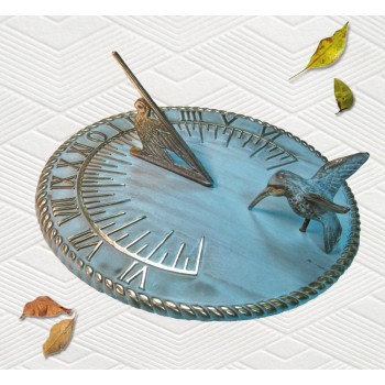 Brass Decorative Hummingbird Sundial 10" Inches Wide - BY4U2IA7E