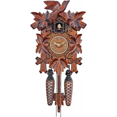 HerrZeit by Adolf Herr Quartz Cuckoo Clock The Traditional Vine Leaves AH 40 1 QM - BOBPA4ZP6