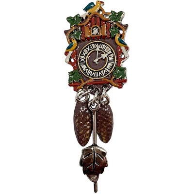 Oktoberfest German Hat Pin Colored Metal Cuckoo Clock - BU7YBUKEK