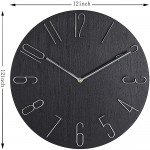 12 Inch Wall Clock Silent Non Ticking Quality Quartz Battery Operated Round Easy to Read Modern Simple Style Decor Clock for Home Bedroom Kitchen Living Room Office School - BYMSIBP6Q